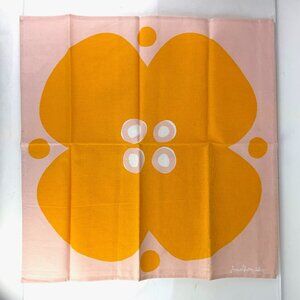 NWOT Jonathan Adler 2015 Mod Floral Cloth Napkins Set of 6 Pink & Orange